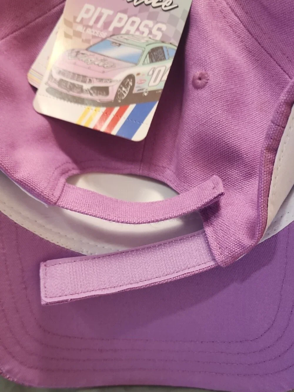 Justice Lavender & Pink Glitter Cap with Pastel Racer Dog Backpack